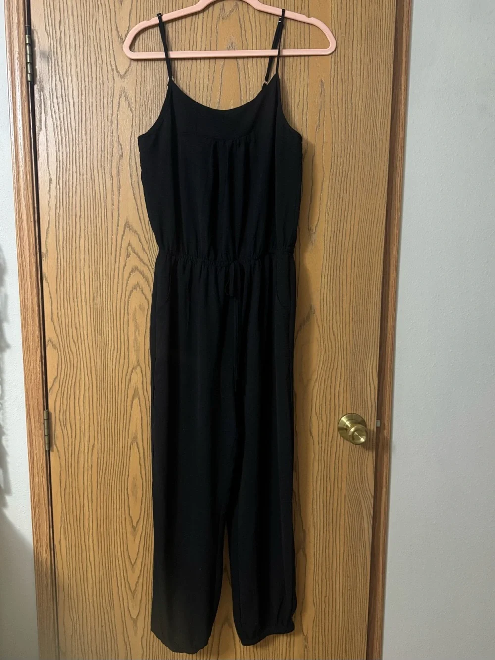 Classic Black Women's Jumpsuit - Adjustable Straps